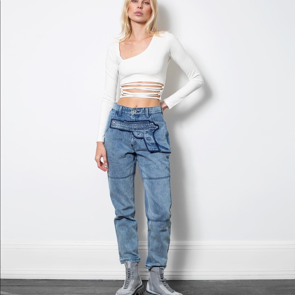 Nwt maniere de voir blue designer gun jeans